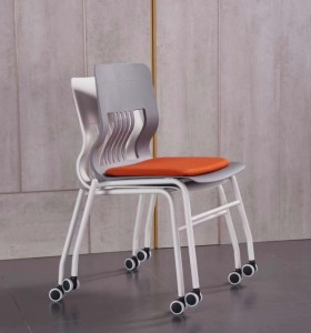 Chaise de formation empilable moderne Y&F avec coussin et roulettes (LY-BM2-B)