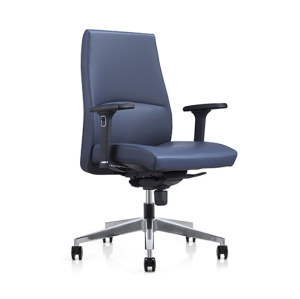 Офисное вращающееся кресло Y & F со средней спинкой и хромированным регулируемым подлокотником, алюминиевое основание (YF-622-0891)