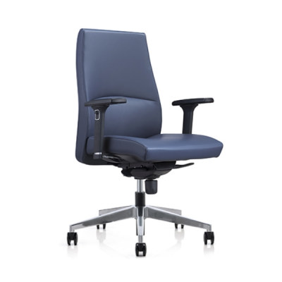 Офисное вращающееся кресло Y & F со средней спинкой и хромированным регулируемым подлокотником, алюминиевое основание (YF-622-0891)