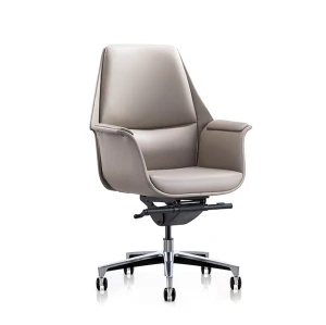 Premium PU/Leather Office Task Chair with Aluminum Base - Wholesale Supplier
