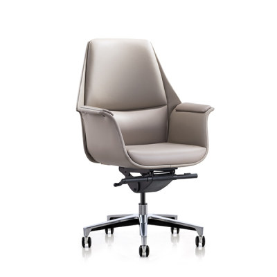 Premium PU/Leather Office Task Chair with Aluminum Base - Wholesale Supplier