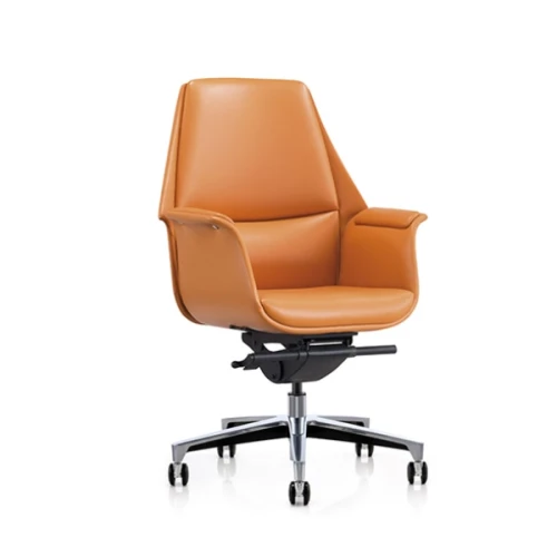 Premium PU/Leather Office Task Chair with Aluminum Base - Wholesale Supplier