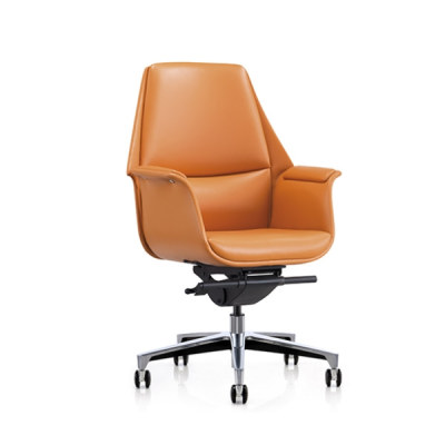 Vente en gros Mid-back PU/ cuir bureau chaise de travail avec base en aluminium (YF-626-18)