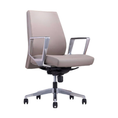 Y & F Поворотный стул для офиса из полиуретана и кожи с алюминиевым регулируемым по высоте подлокотником и верхом из дерева, алюминиевое основание (YF-628-116)