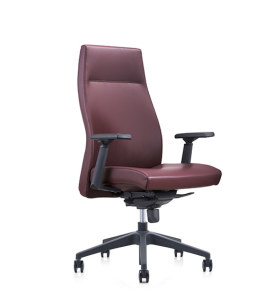 Chaise pivotante de bureau Y&F à dossier haut en PU avec accoudoir réglable en hauteur en plastique, base en plastique (YF-820-02)