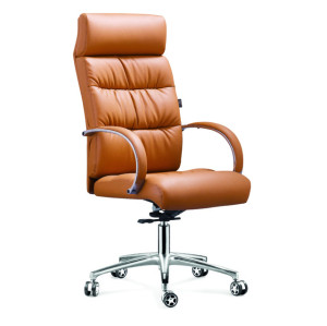 Y & F Офисный вращающийся стул с высокой спинкой, алюминиевый подлокотник, хромовое основание