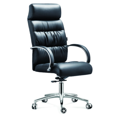 Y & F Офисный вращающийся стул с высокой спинкой, алюминиевый подлокотник, хромовое основание