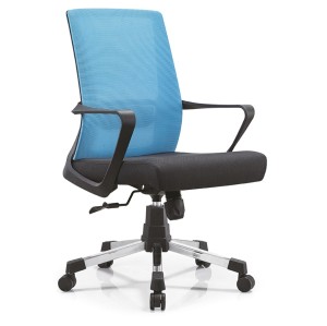Chaise de bureau Y&F à dossier moyen en filet, disponible en base en nylon et en chrome (YF-B15)