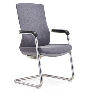 Y&F - Chaise d'invité de bureau à dossier moyen avec structure en métal, accoudoir en PU souple (YF-C30)