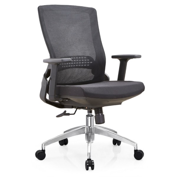 Кресло Y & F с высокой спинкой, кресло руководителя с алюминиевым основанием и регулируемым подлокотником (YF-B35-2)