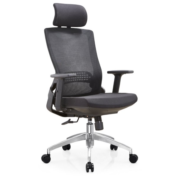 Y&F High Back Mesh Executive Chair with aluminum base and adjustable armrest and headrest (YF-A35-2)