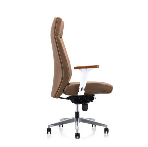 Y&F chaise pivotante de bureau PU haut dossier avec accoudoir réglable en hauteur en aluminium