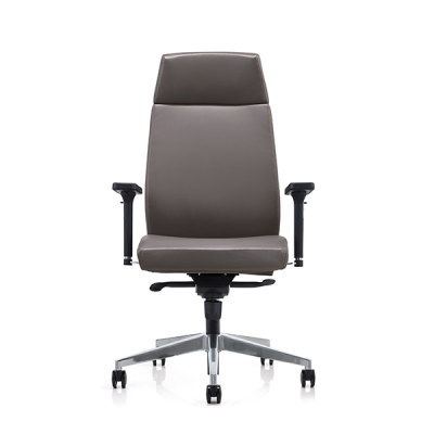 Y&F haut dossier PU bureau chaise pivotante avec accoudoir en plastique, base en aluminium