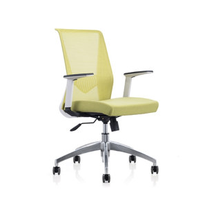 Y & F Mid-Back Mesh + PU Офисный вращающийся стул с подлокотником PP и алюминиевым основанием (YF-6630W-118W)