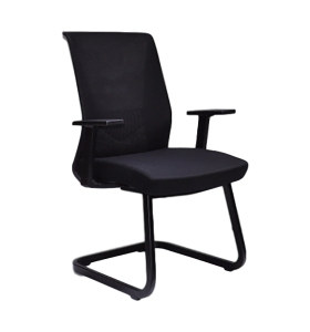 Chaise de conférence Y&F à dossier moyen avec accoudoirs en PP et structure en métal (YF-16630B-1)
