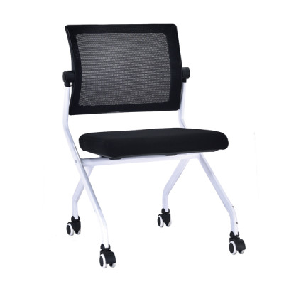 Modern Office Foldable Training Chair, Mesh Seat And Back, Metal With Powder Caoting,With Wheel(YF-A-128)