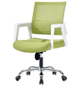 Middle Back Mesh Office Visit Chair With Mesh Seat And Back,Plastic Cover Of Amrest,Chrome Base(YF-A-123)