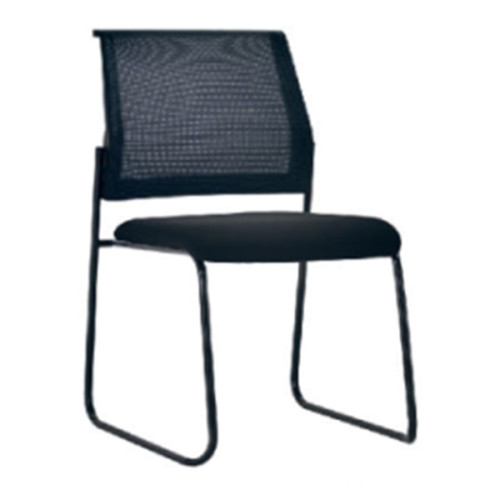 Black Mesh Office Training Chair With Fabric Seat And Plastic Back Supplier(YF-X-07)