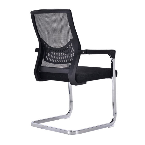 Сетчатое кресло для посещения по центру спинки с сетчатым сиденьем и спинкой, хромированное основание, пластиковая крышка амстита (YF-A-082)