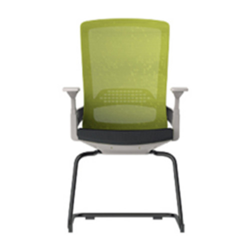 Middle Back Office Meeting Chair with 50D mould sponge, Metal frame,White PP armrest (YF-D32-White)