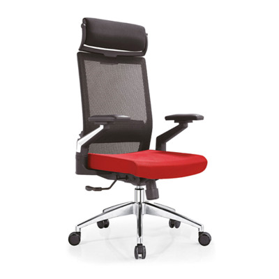 Оптовое кресло для руководителя с высокой спинкой, основанием из алюминия, регулируемым нейлоновым подлокотником и подголовником (YF-A08)