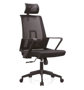 Chaise de direction en maille de bureau à haut dossier avec cadre arrière en PP, accoudoir en PP et base en nylon (YF-A12)
