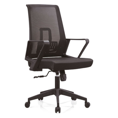 Chaise pivotante de bureau en maille à dossier moyen avec cadre arrière en PP, accoudoirs en PP et base en nylon (YF-B12)