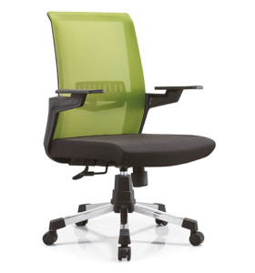 Chaise de bureau en maille à dossier moyen avec cadre arrière en PP et accoudoir en PP, base en nylon (YF-B13)