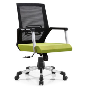Chaise de bureau en maille à dossier moyen avec structure de dossier et accoudoir en PP, base chromée (YF-B06)