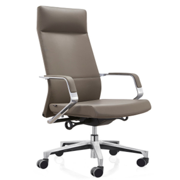High back PU Executive Office Swivel Chair with aluminum armrest, aluminum base (YF-A131-01)