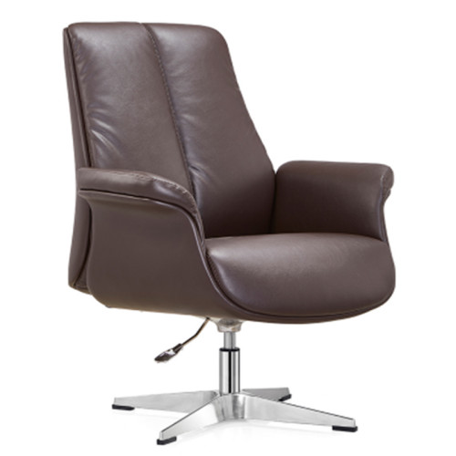 Mid-back Leather Executive Office Swivel Chair with aluminum base (YF-C28)