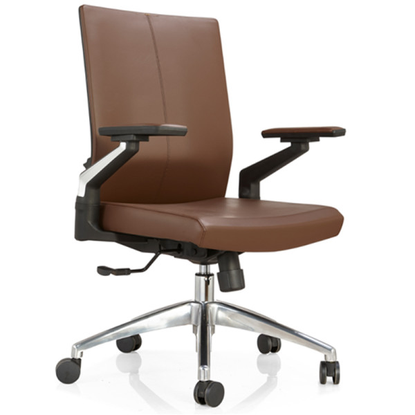 Middle Back PU/Leather Office Executive Chair,Nylon Armrest,chrome base(YF-B09)