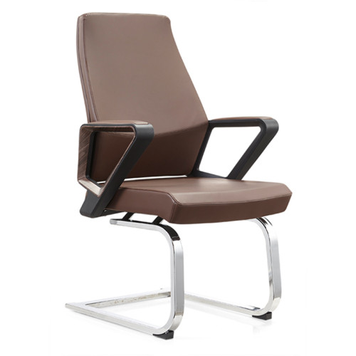 High Back Office PU/Leather Reception Chair, PA Nylon Armrest, Chrome base(YF-C18)