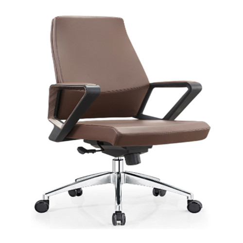 Middle Back PU/Leather Office Executive Chair,Nylon Armrest,chrome base(YF-B18)