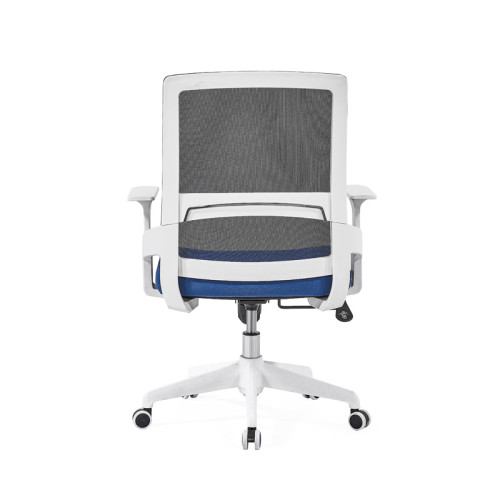 Сетчатое кресло среднего бэк-офиса с нейлоновой основой 320 мм, подлокотник из полипропилена, белая рама (YF-GB07-White)