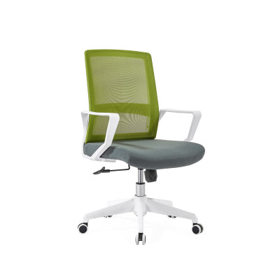 Сетчатое кресло среднего бэк-офиса с нейлоновой основой 320 мм, подлокотник из полипропилена, белая рама (YF-GB08-White)