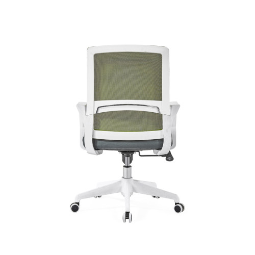 Сетчатое кресло среднего бэк-офиса с нейлоновой основой 320 мм, подлокотник из полипропилена, белая рама (YF-GB08-White)