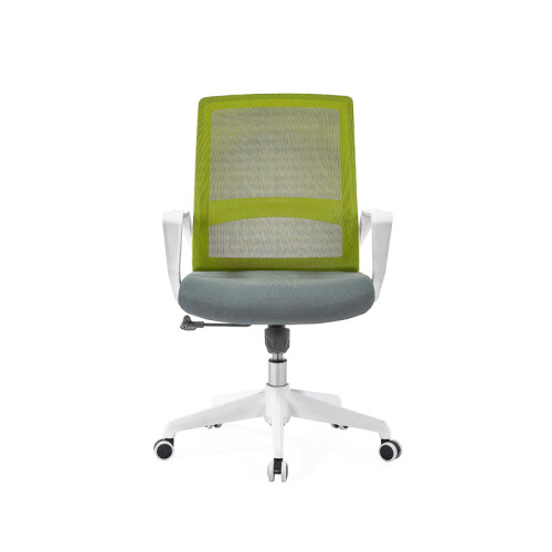 Fauteuil de travail du milieu du dos | Chaise pivotante avec cadre blanc pour fournisseur de bureau