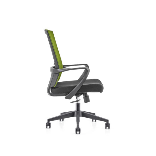Grüner Arbeitsstuhl | Büro-Netzstuhl mit mittlerer Rückenlehne und 320 mm Nylonbasis