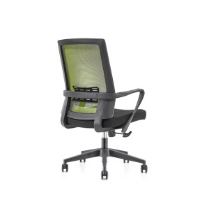 Зеленое сетчатое кресло среднего бэк-офиса с нейлоновой основой 320 мм, подлокотник из полипропилена (YF-GB09-Green)