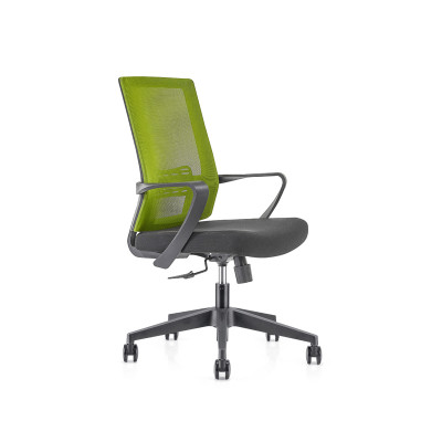 Зеленое сетчатое кресло среднего бэк-офиса с нейлоновой основой 320 мм, подлокотник из полипропилена (YF-GB09-Green)