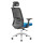Chaise de bureau en maille à dossier haut avec base en aluminium, accoudoir 4D, appui-tête réglable en hauteur (YF-GA10-Blue)