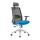Chaise de bureau en maille à dossier haut avec base en aluminium, accoudoir 4D, appui-tête réglable en hauteur (YF-GA10-Blue)
