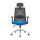 Chaise de bureau en maille à dossier haut avec base en aluminium, accoudoir 4D, appui-tête réglable en hauteur (YF-GA10-Blue)