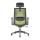 Chaise de bureau en maille à dossier haut avec base en nylon, accoudoir en PU, appui-tête réglable en hauteur (YF-GA10-vert)