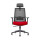 Chaise de direction en maille à dossier haut avec base en nylon, accoudoir en PP, appui-tête réglable en hauteur (YF-GA10-Red)