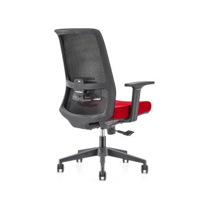 Сетчатое кресло руководителя с высокой спинкой и нейлоновой основой, подлокотник из полипропилена, регулируемый по высоте подголовник (YF-GA10-Red)