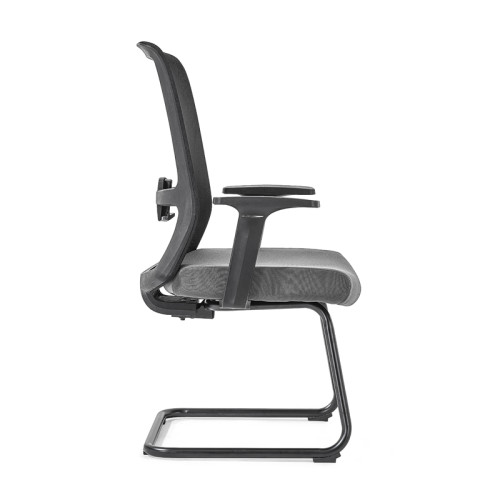 Chaise de maille noir |  Chaise d’invité de dos moyen avec accoudoir pour le fournisseur de bureau
