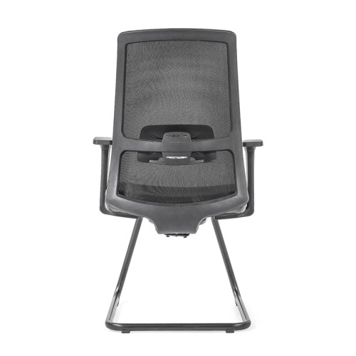 Chaise de maille noir |  Chaise d’invité de dos moyen avec accoudoir pour le fournisseur de bureau