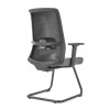 黒メッシュ待合室椅子 |オフィスサプライヤー用キャスターなしのミドルバックゲストチェア